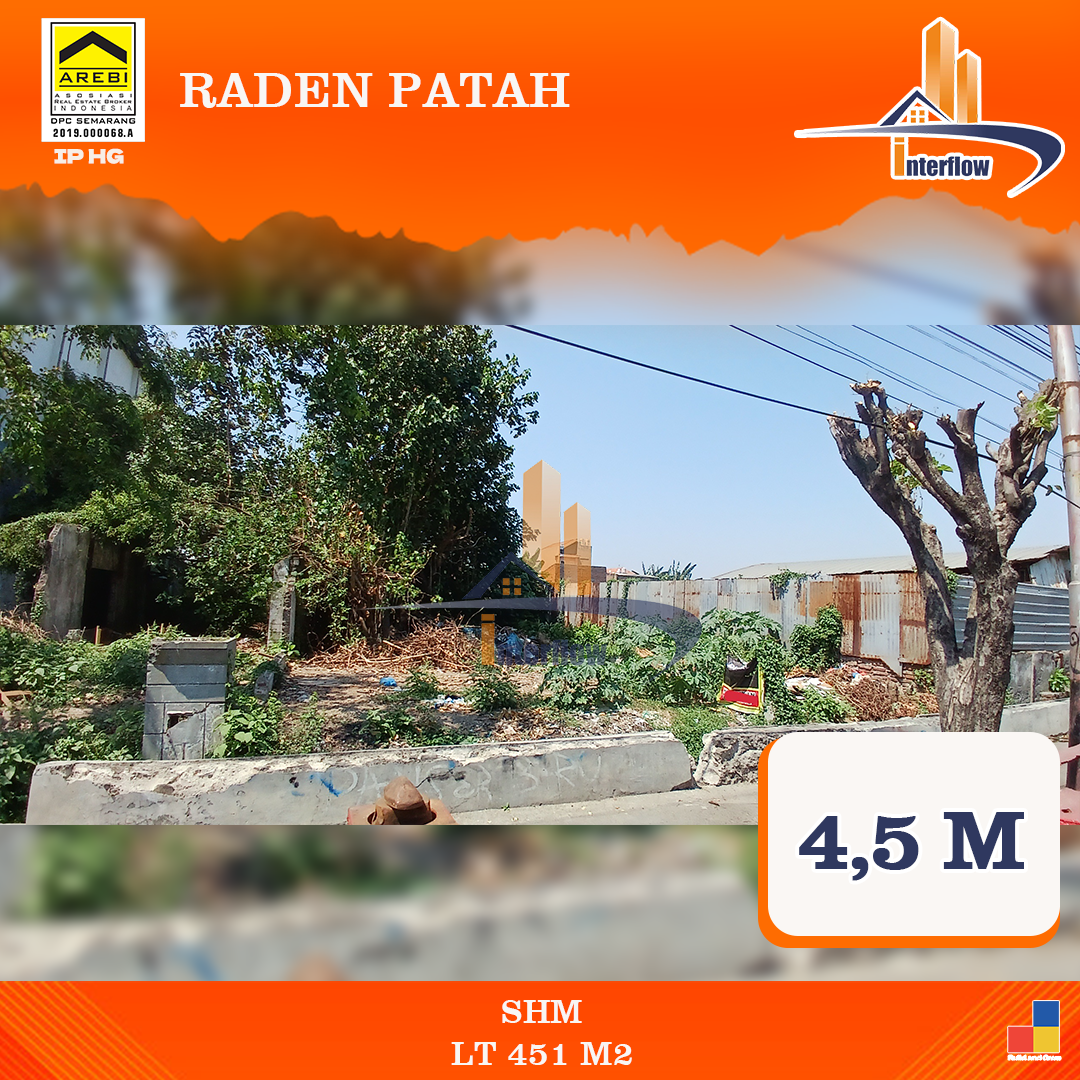 Dijual Tanah Luas Bagus Pinggir Jalan Besar di Raden Patah, Semarang
