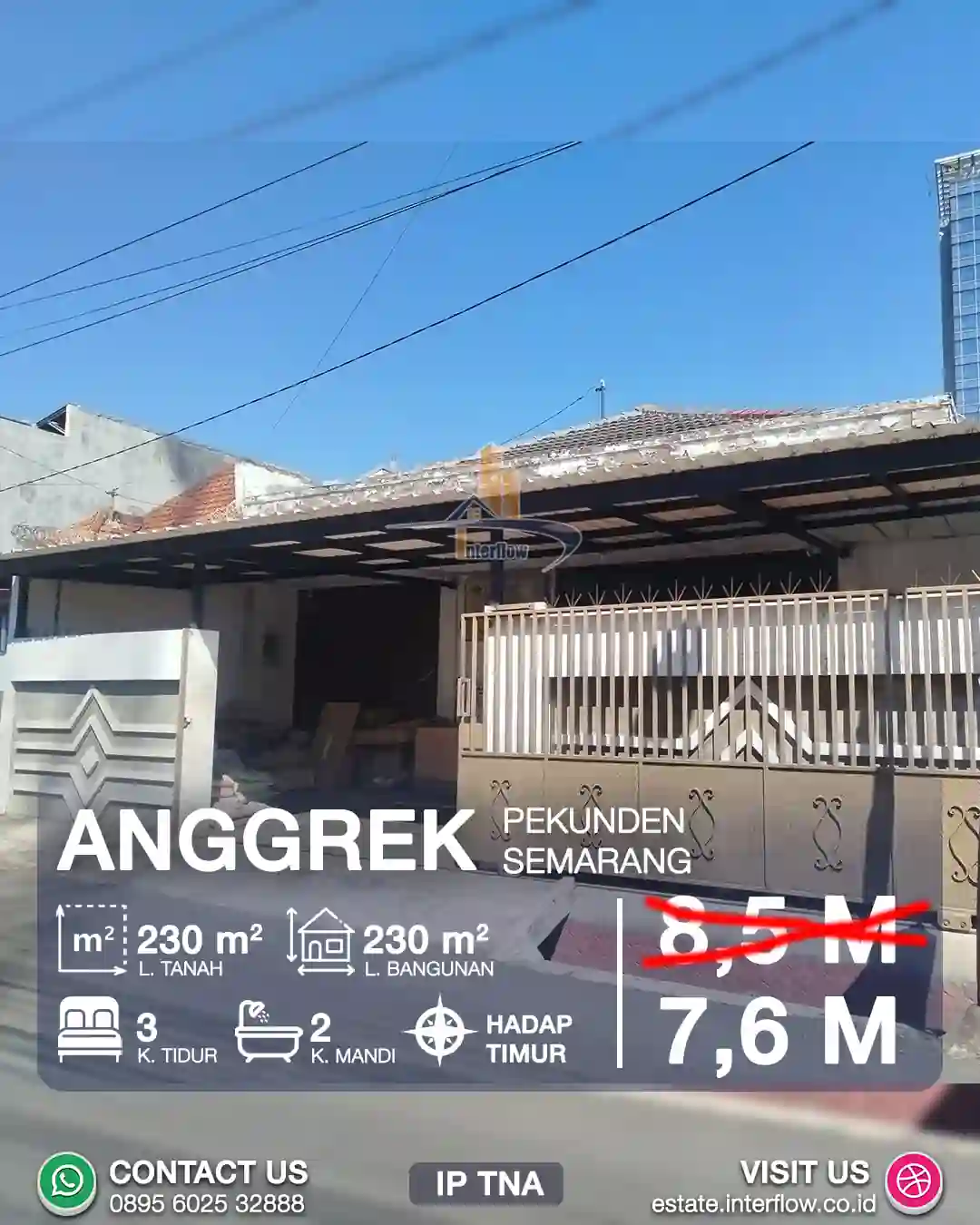 Rumah dijual di Jalan Anggrek, Pekunden, Semarang Tengah
