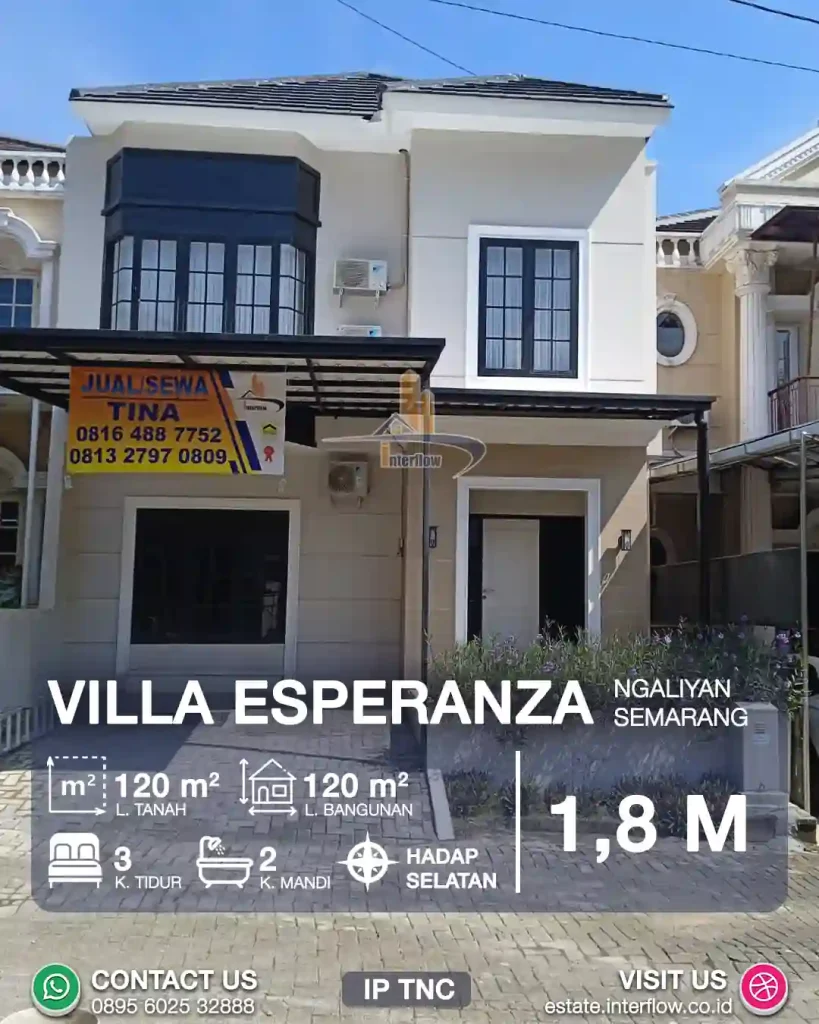 Dijual Rumah 2 Lantai Full Furnished di Villa Esperanza Ngaliyan Semarang