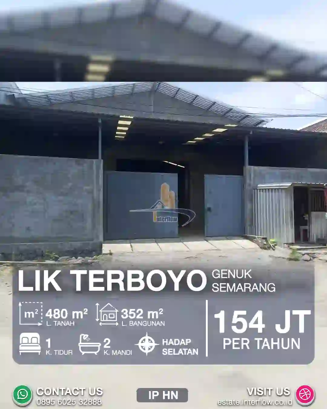 Gudang disewakan di LIK Terboyo Genuk Semarang dengan bangunan 352 m²