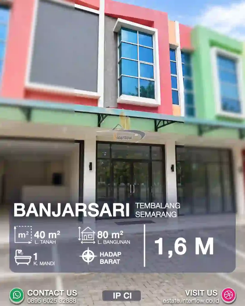 Dijual Ruko 2 Lantai di Banjarsari Tembalang Semarang, SHM